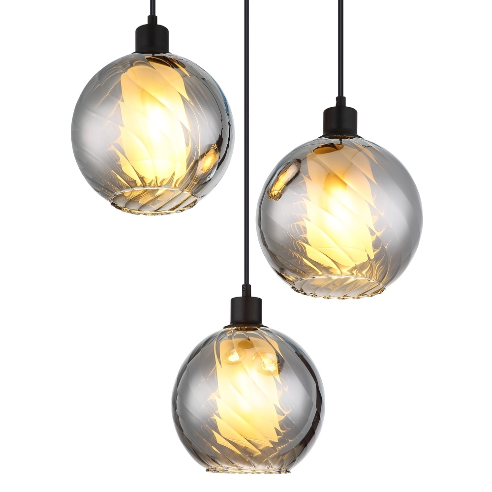 Design-Pendellampe Ulf 3-Licht Schwarz Globo 9007371533701