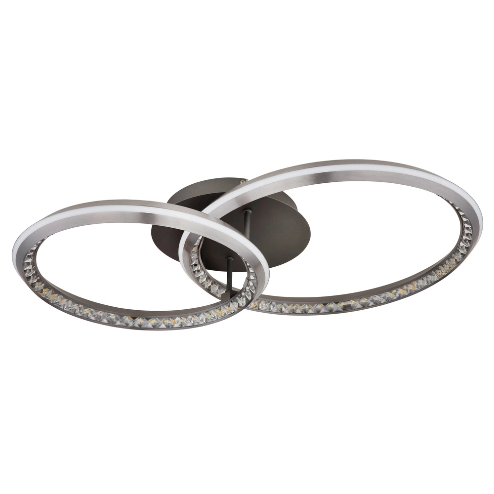 Design-Deckenlampe Alaina 2 Ringe grau Globo 9007371462896
