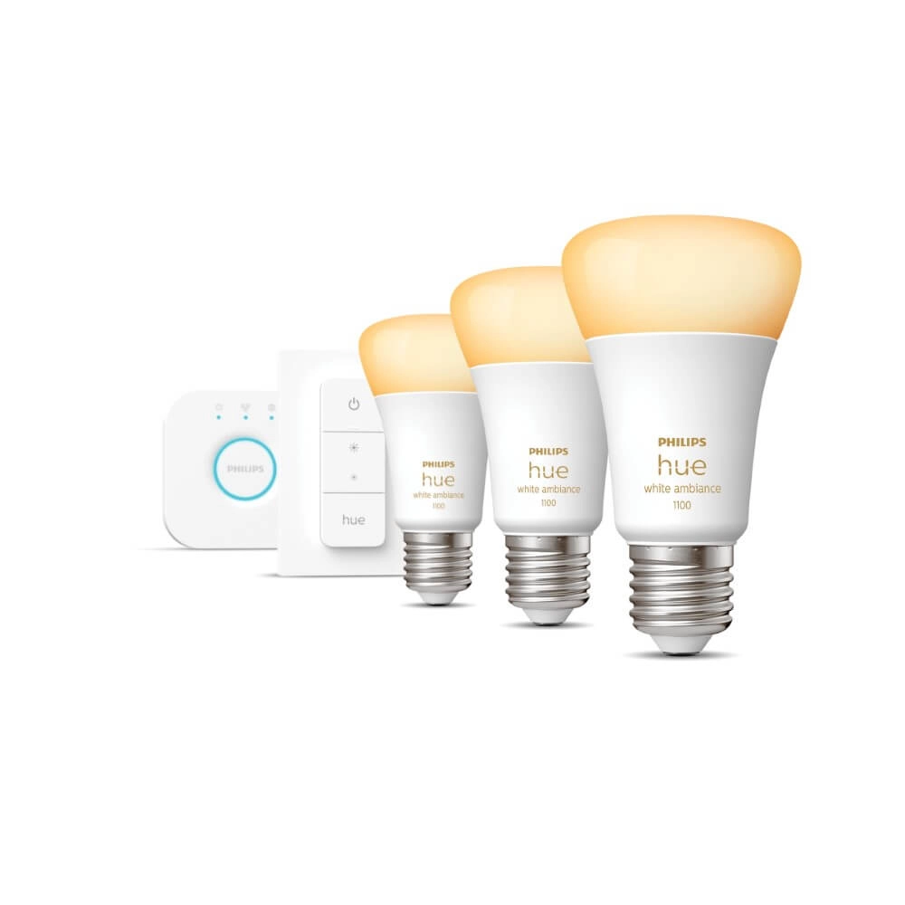 Hue Starterpack - E27 - 11W - White Ambiance 3er-Set Philips 8719514291232