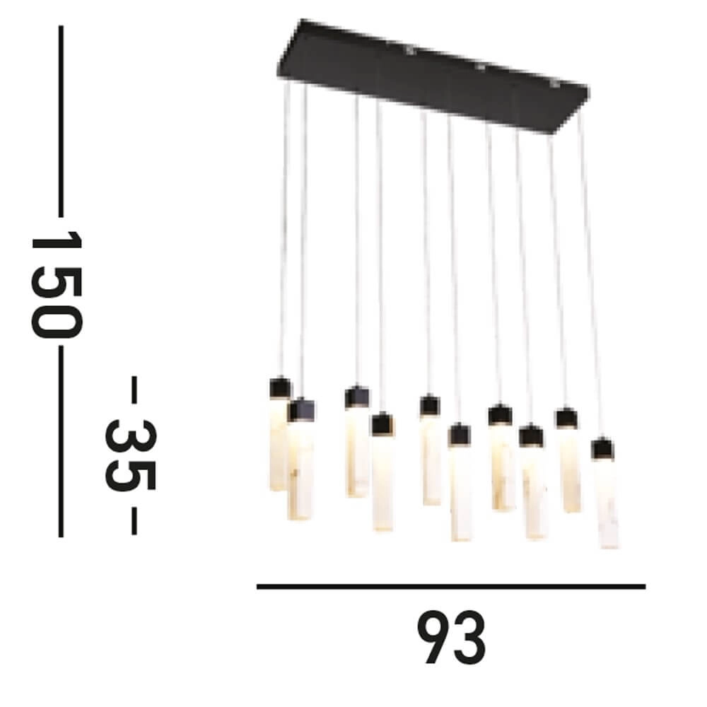 13-flammige Pendelleuchte Moonbeam schwarz Searchlight 5053423273785