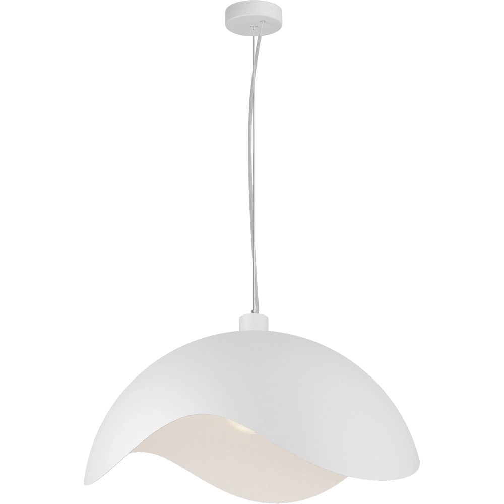 Design-Pendellampe Volta Ø60cm – wellig – weiß