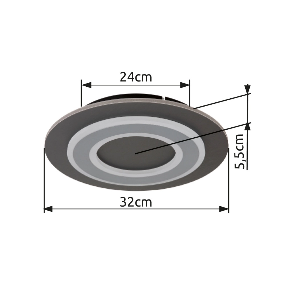 Design-Deckenlicht Jayden Anthrazit Ø 32 cm Globo 9007371453047