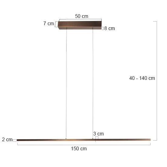 Moderne Pendellampe Bande 150 cm Bronze Steinhauer 8712746180954