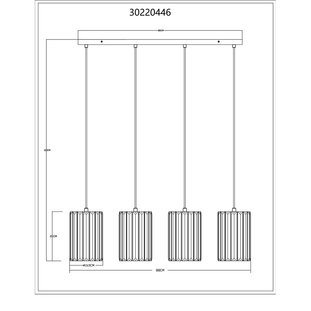 Pendellampe Run 4-Licht Holz Globo 9007371519965
