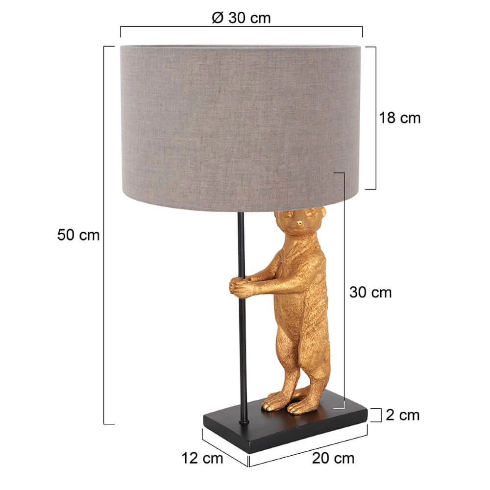 Tischlampe Animaux mit taupefarbener Kapuze Steinhauer 8712746151800
