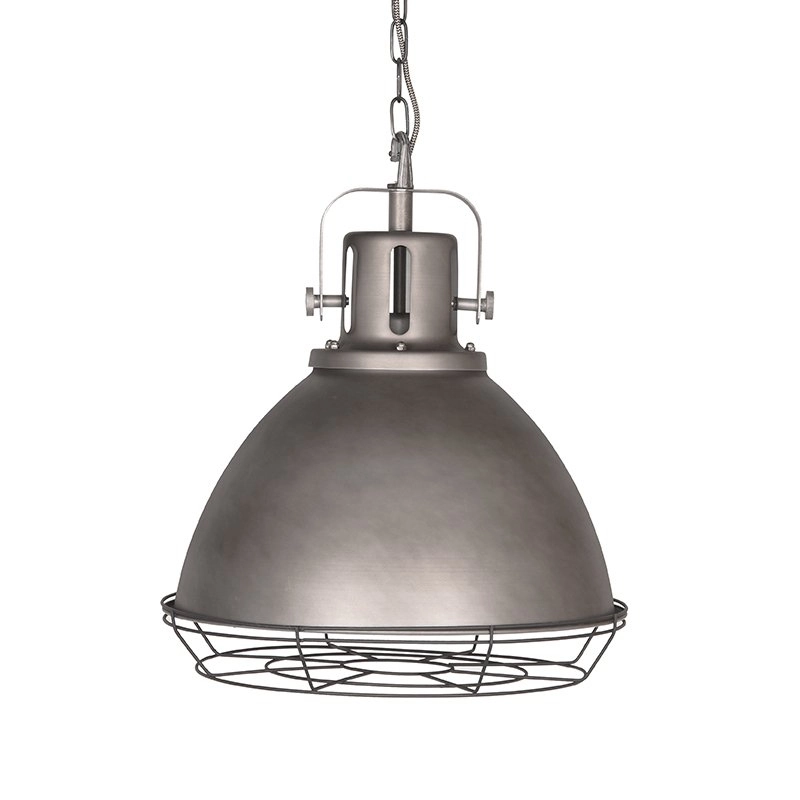 Robuste Hängelampe Spot Grid Ø 47 cm grau