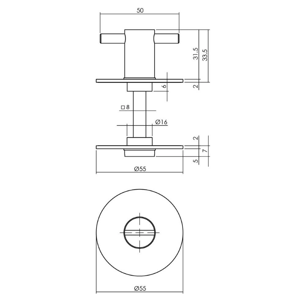 Verschluss der Toilette Tira selbstklebende Rosette rund Edelstahl Intersteel 8714186402061