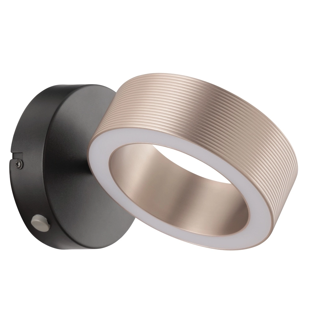 Wandlicht Axion Schwarz mit Braun Brilliant 4004353477140