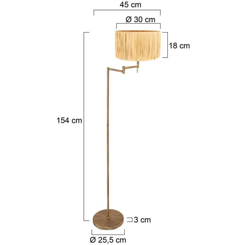 Stehlampe Bella Bronze mit strohfarbenem Schirm Steinhauer 8712746174441