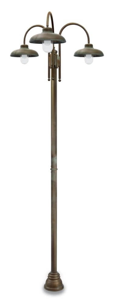 Stehlampe Samoa XL – 3-flammig aus gealtertem Messing