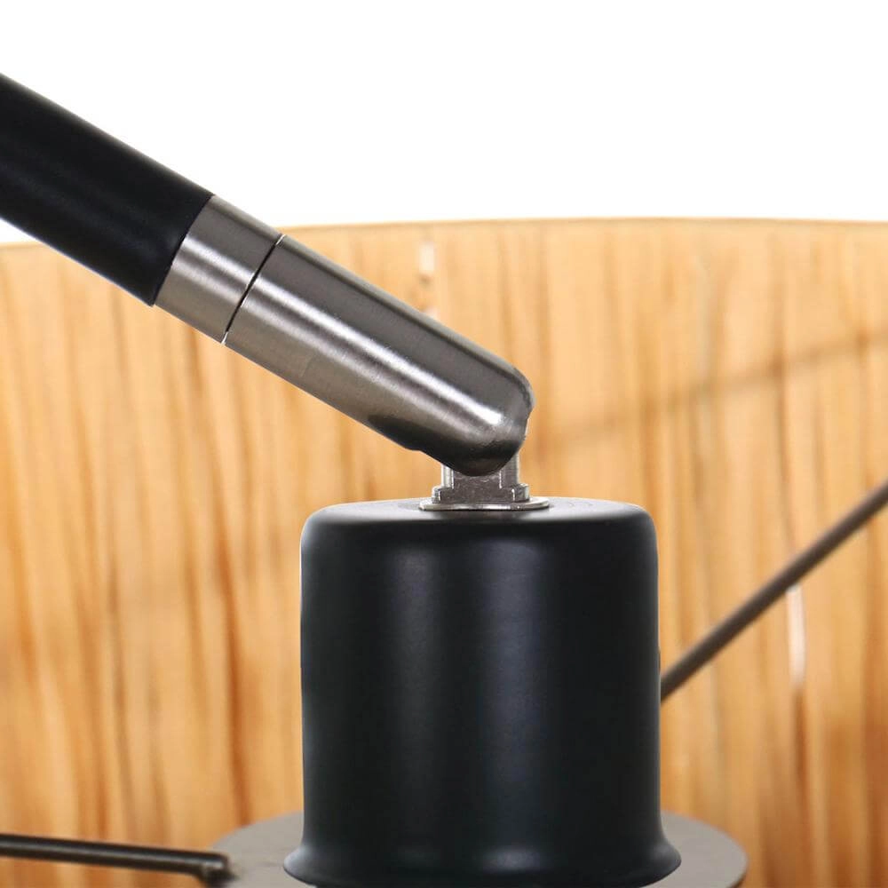 Bogenlampe Solva schwarz mit Strohschirm Steinhauer 8712746172393