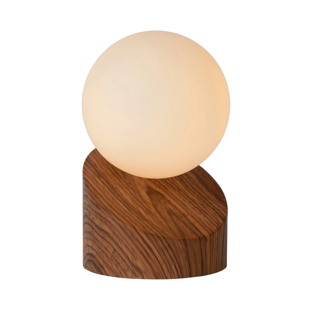 Design-Tischlampe Len Dunkler Holzlook