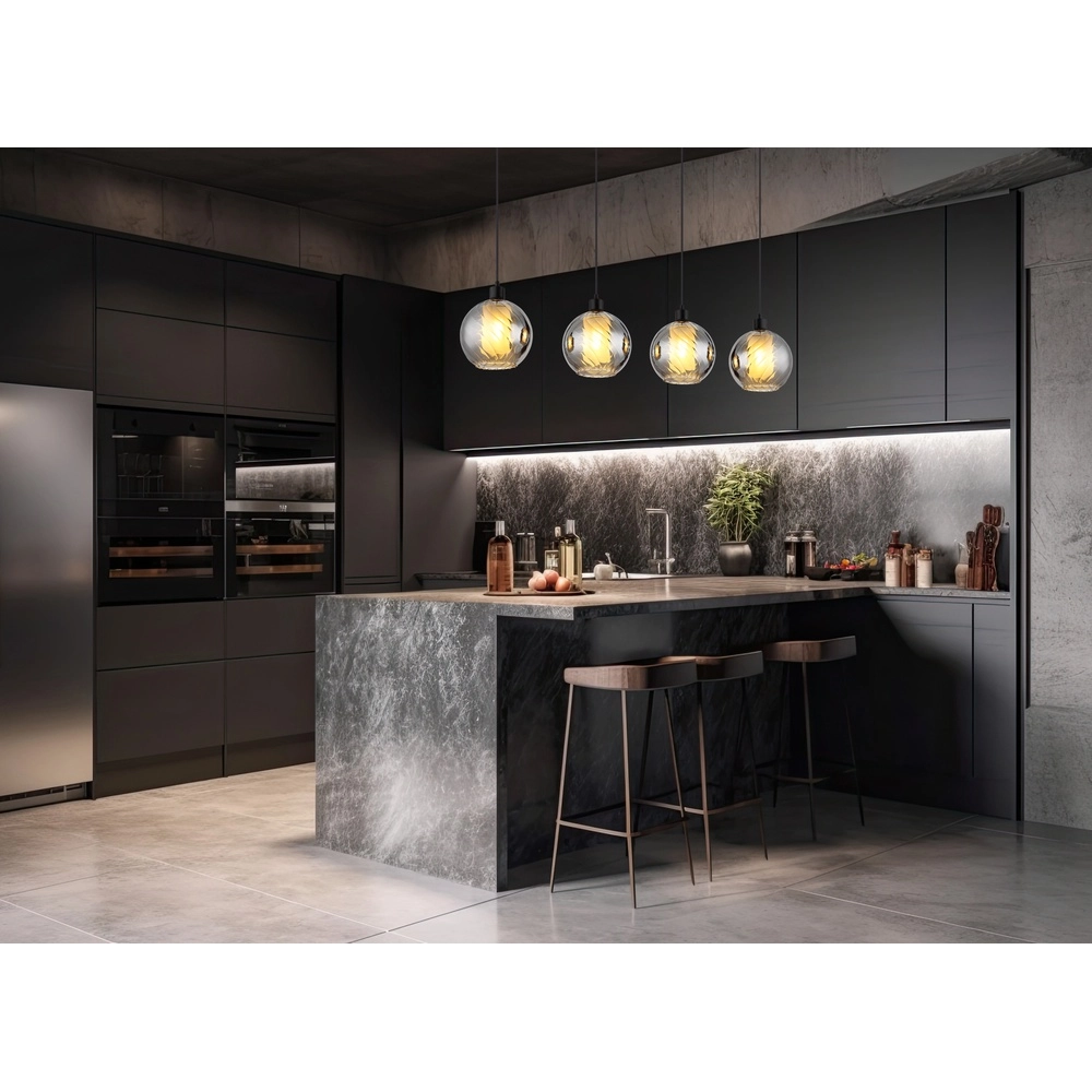 Design-Pendellampe Ulf 4-Licht Schwarz Globo 9007371522712