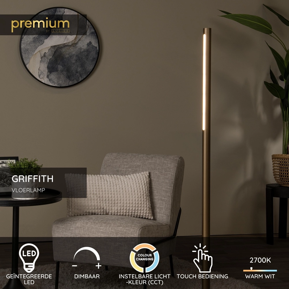 Design-Stehlampe Griffith Bronze Premium by Lucide 5411212241955