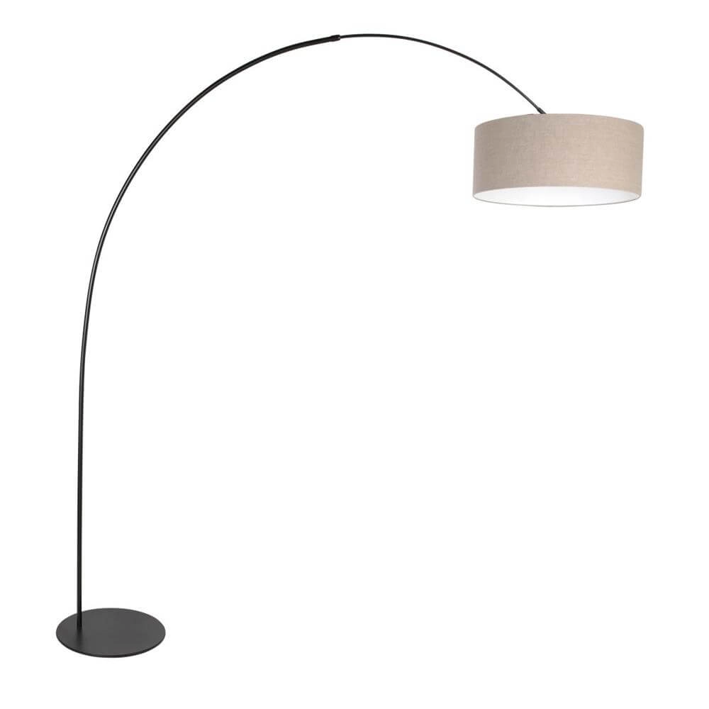 Stehlampe Curve schwarz mit grobem Grauton Ø 50cm