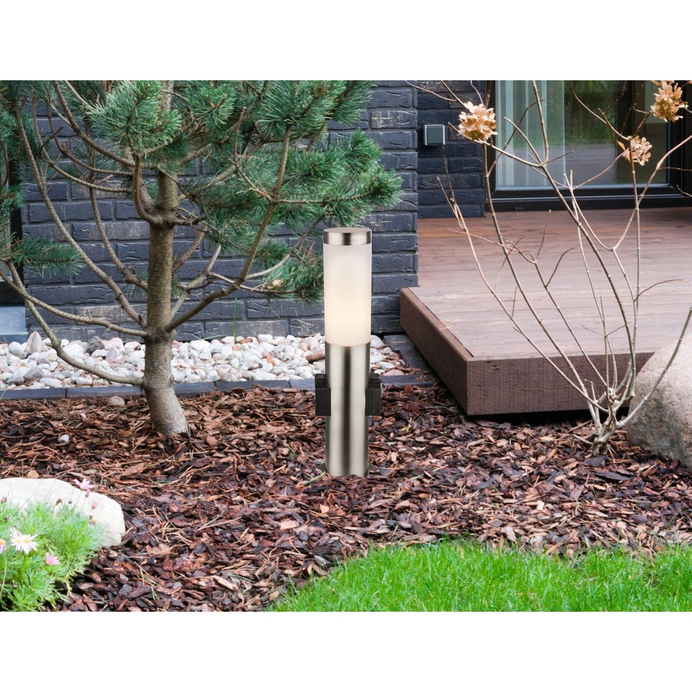 Gartenlampe Boston Edelstahl mit Sockel Globo 9007371123926
