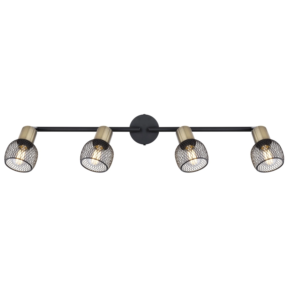 Deckenlampe Fiastra 4-helliges Schwarz mit Mesh Globo 9007371418121
