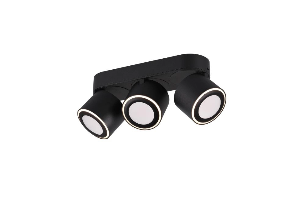 Schwarzer LED-Scheinwerfer Taurus 3-Licht Trio 4017807473698