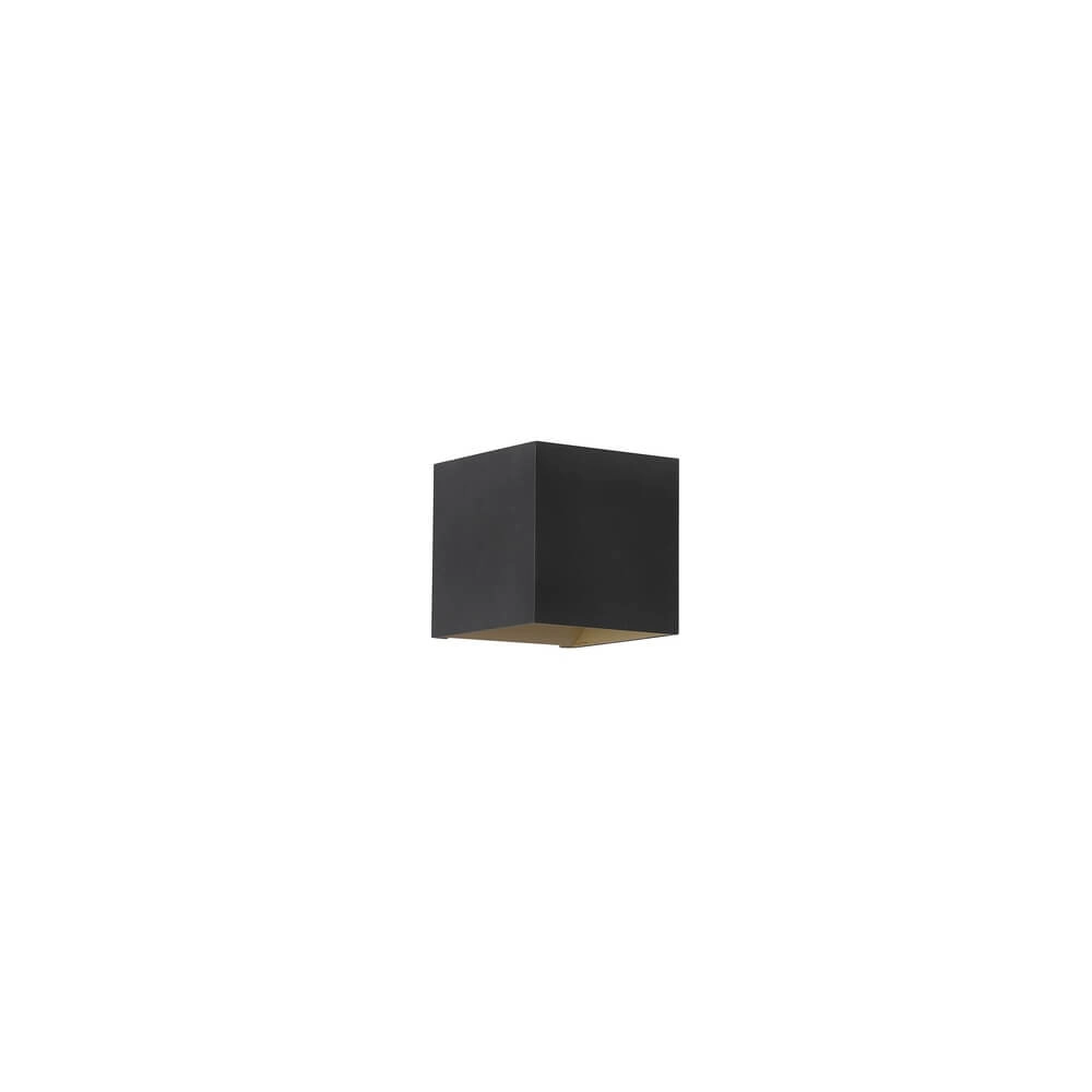 Quadratische Wandleuchte Sifor schwarz mit gold Lyora 5053423285092