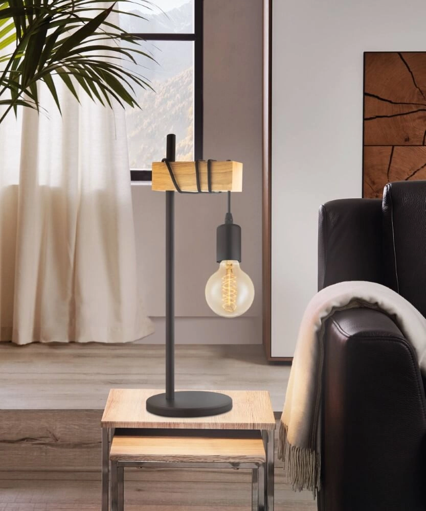 Tischlampe Townshend Holz Eglo 9002759435158