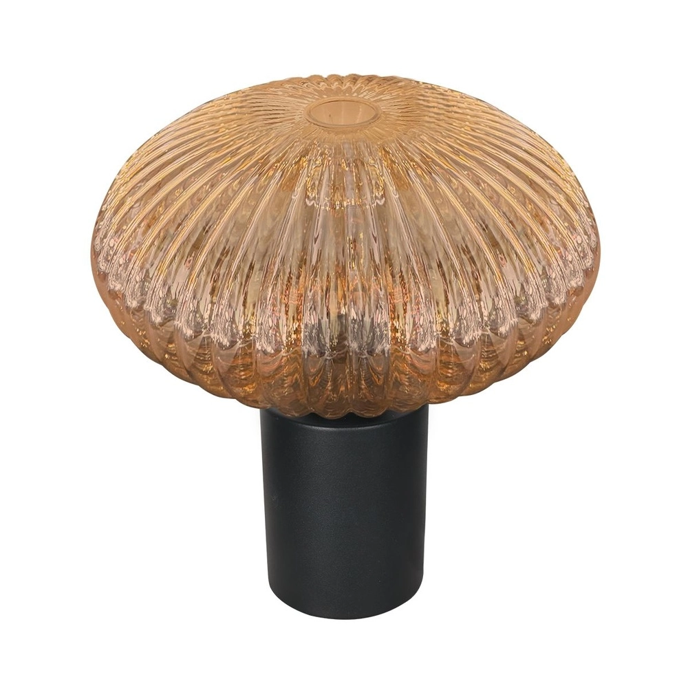 Tischlampe Bloeba schwarz mit Braunglas Steinhauer 8712746179163