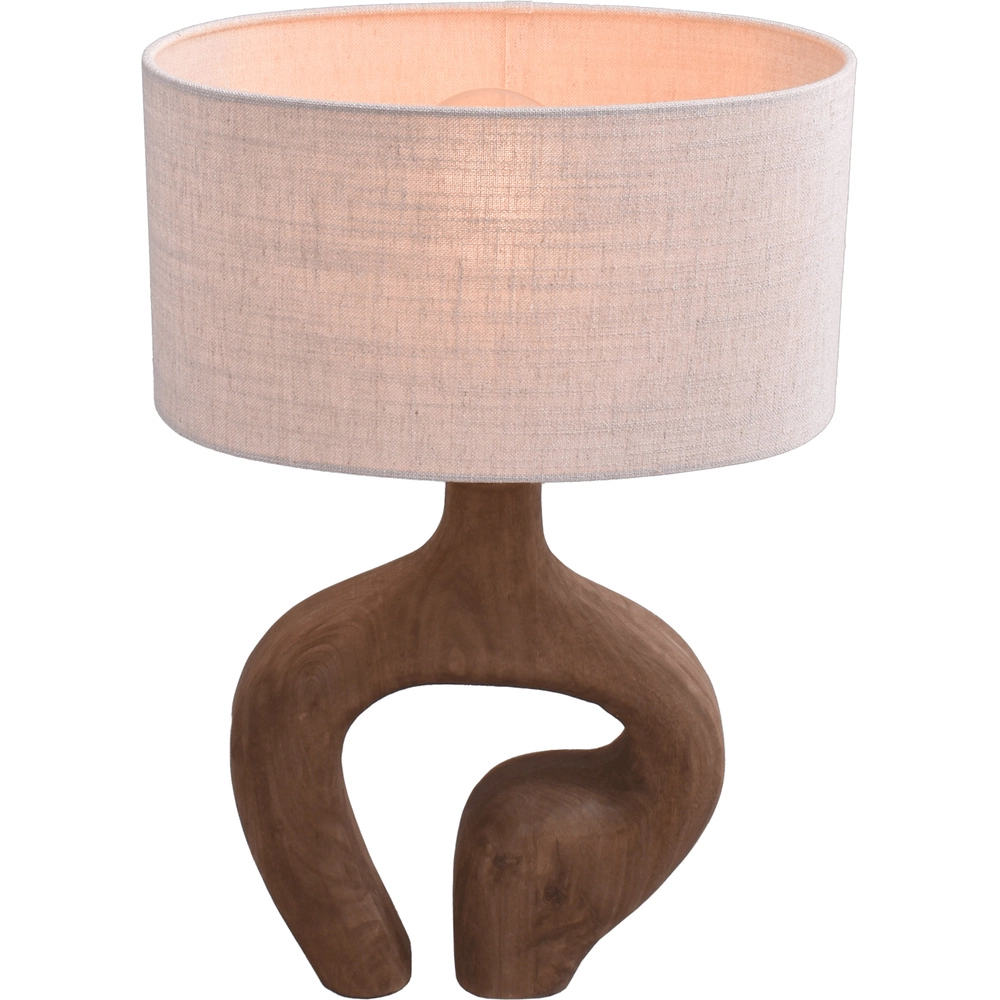 Japandi-Tischlampe Woodie 35 cm – Holz mit Naturholz