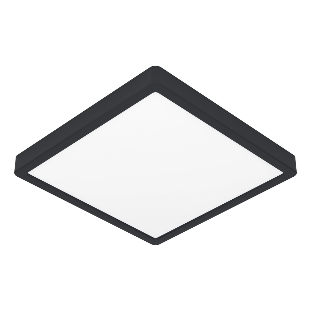 Zigbee-Deckenlampe Fueva 6-Z Quadrat – Schwarz – 39x39 cm