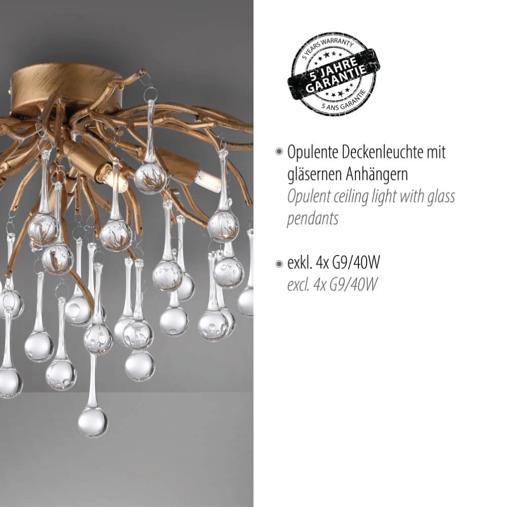 Kronleuchter Icicle Messing 60cm Paul Neuhaus 4012248352069