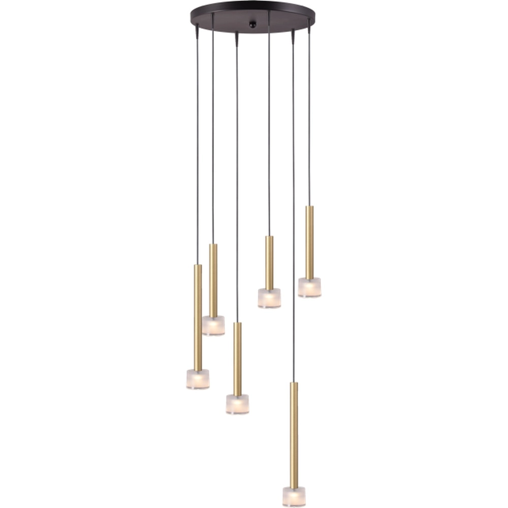LED-Pendellicht Fabro 6-Licht – mattes Gold