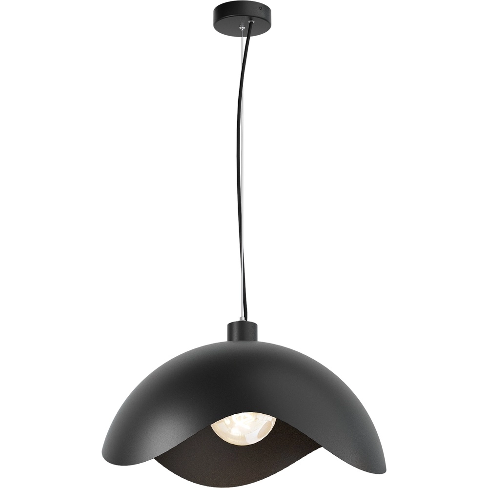 Design-Pendellampe Volta Ø50cm – wellig – schwarz