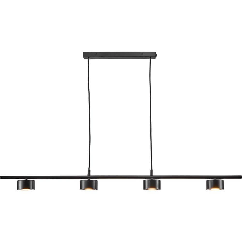 4-flammige Pendelleuchte Clyde Schwarzes Design