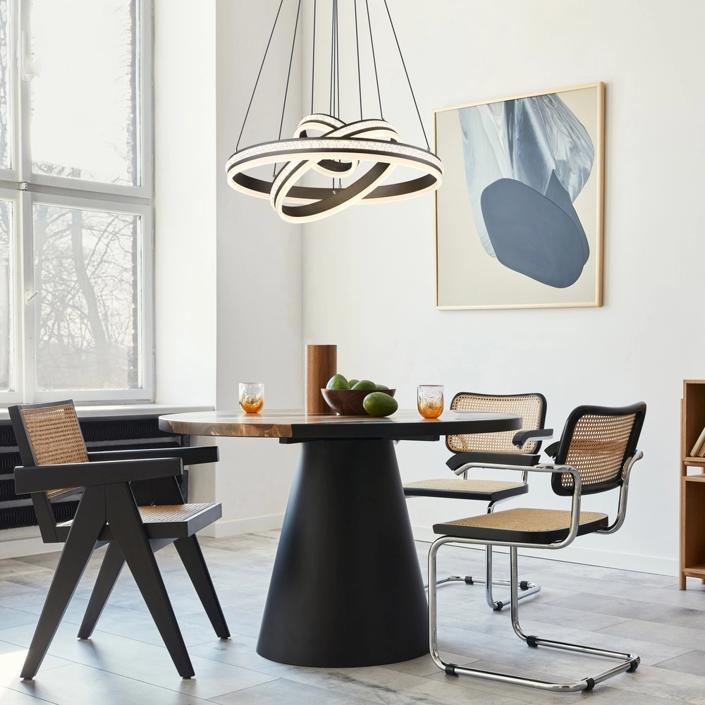 Design-Pendellampe Grouni 3 Ringe mit Titan gebürstet Globo 9007371455003