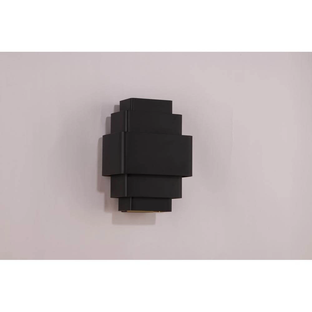 Design-Wandleuchte Layers Schwarz mit goldener Innenseite Artdelight 8720701101500