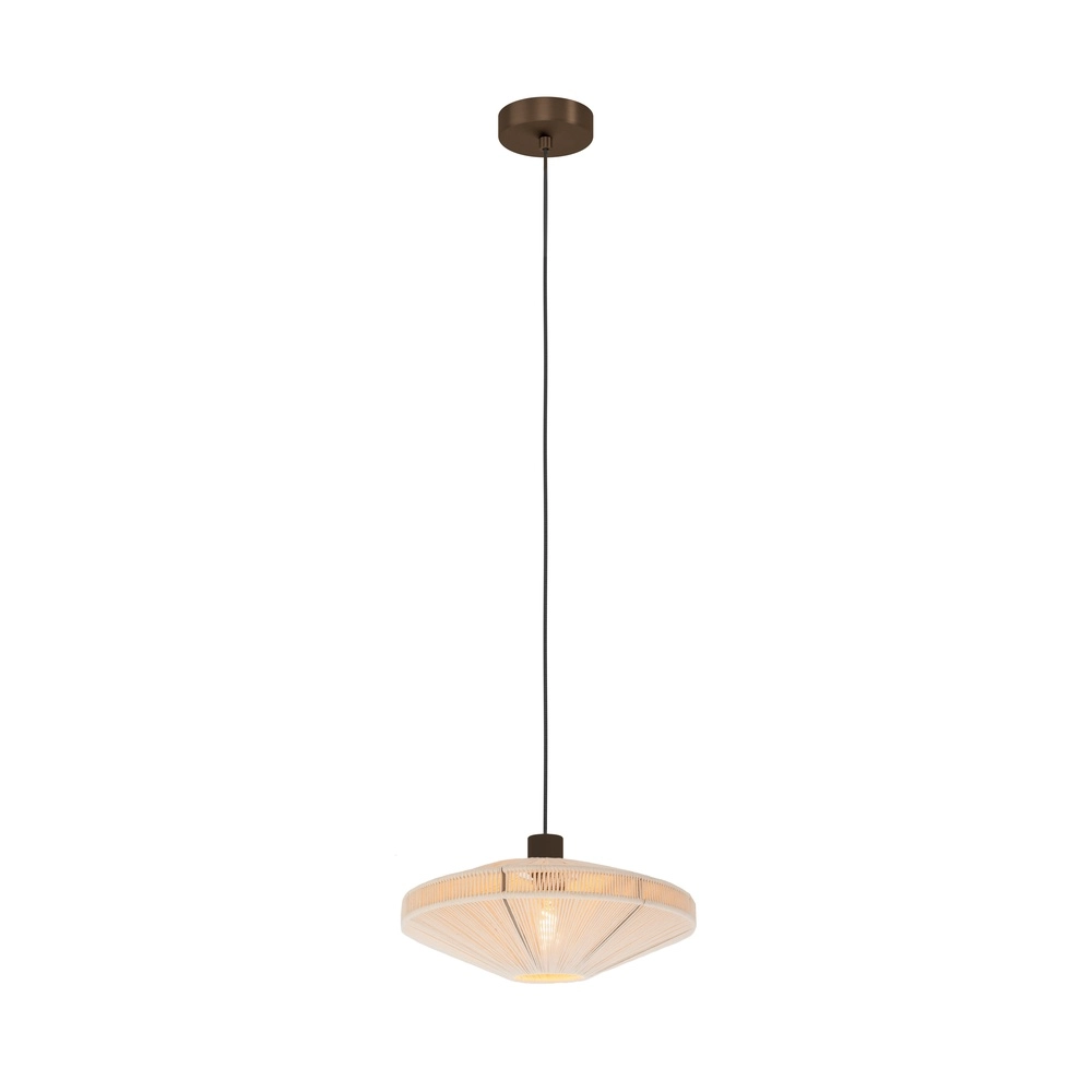 Japandi-Pendellampe Orimini Ø 38cm – Bronze mit Creme