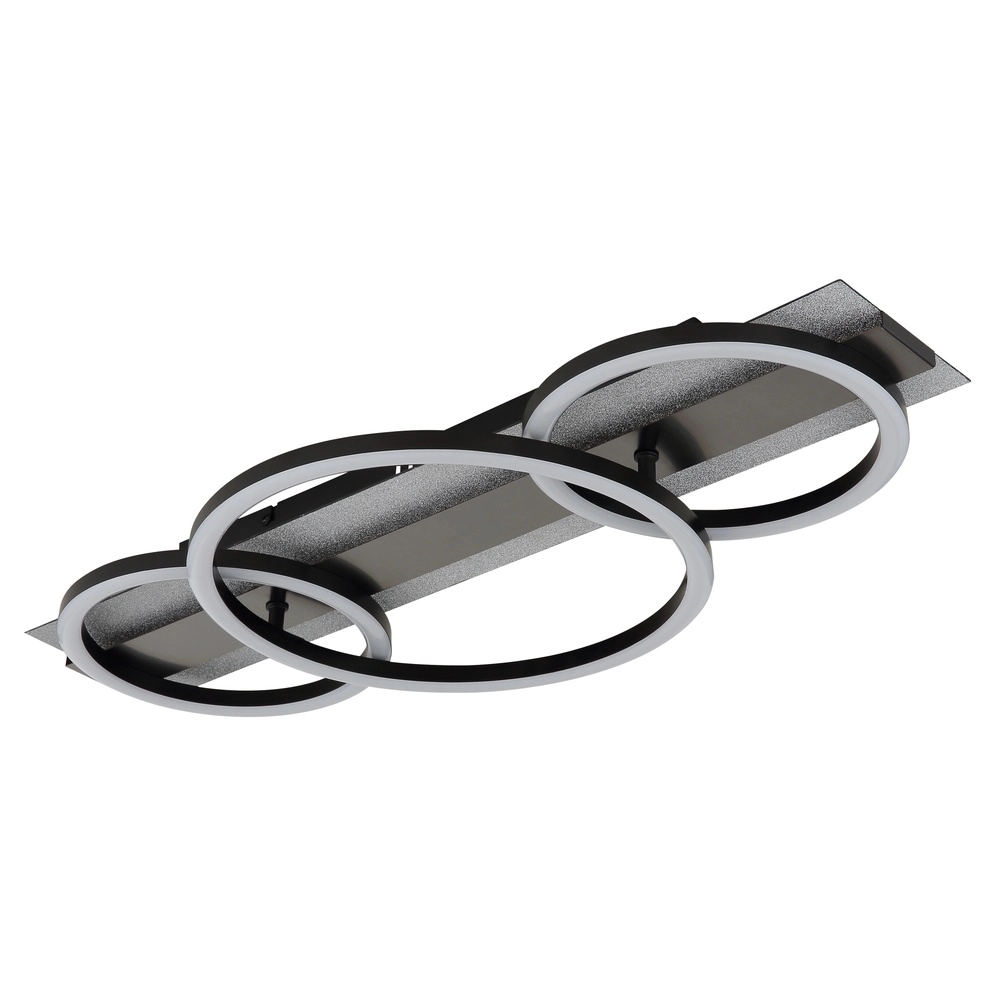 Schwarze Deckenlampe Norberto 3 Ringe in Folge Globo 9007371569830