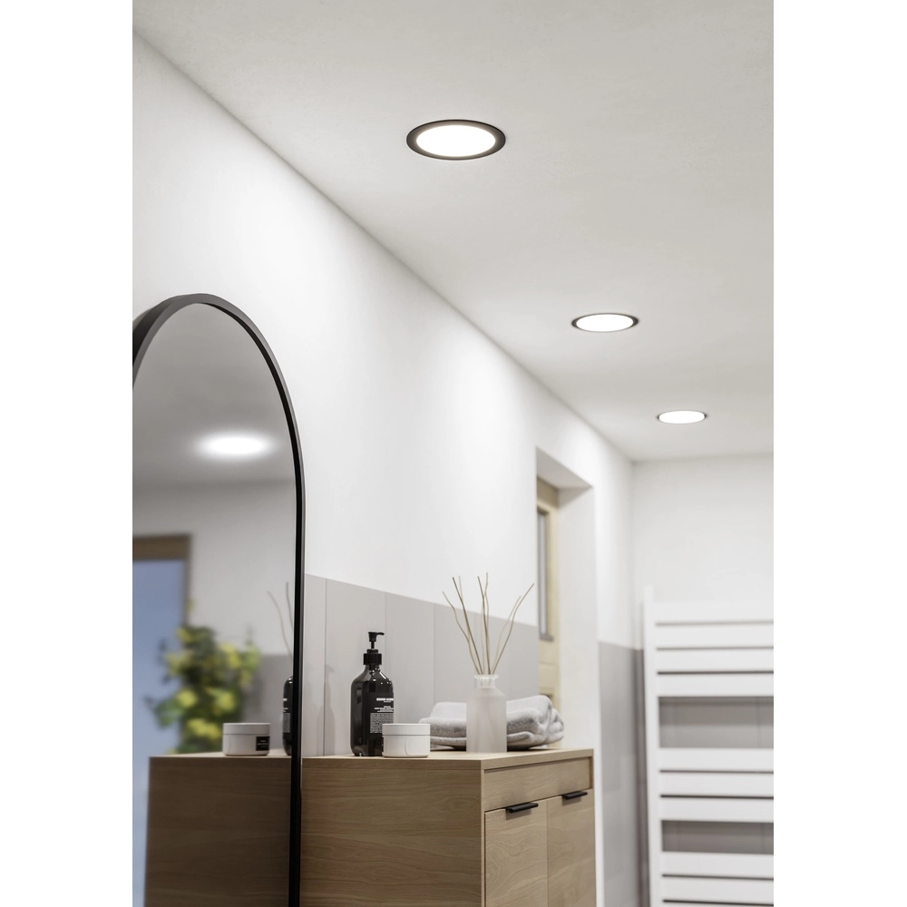 IP44-Deckenlicht Fueva 6 rund – schwarz – Ø 16,8 cm Eglo 9008606330928