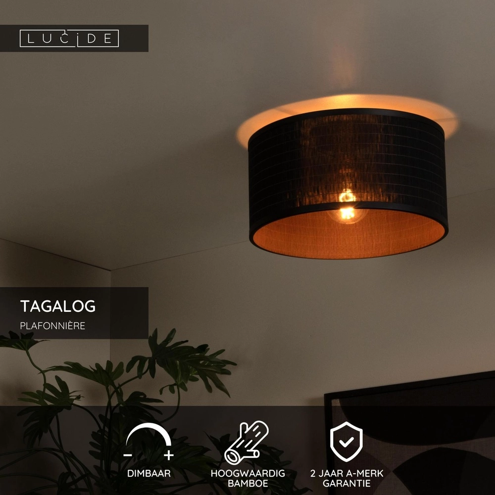Deckenlampe Tagalog Schwarz Lucide 5411212211606