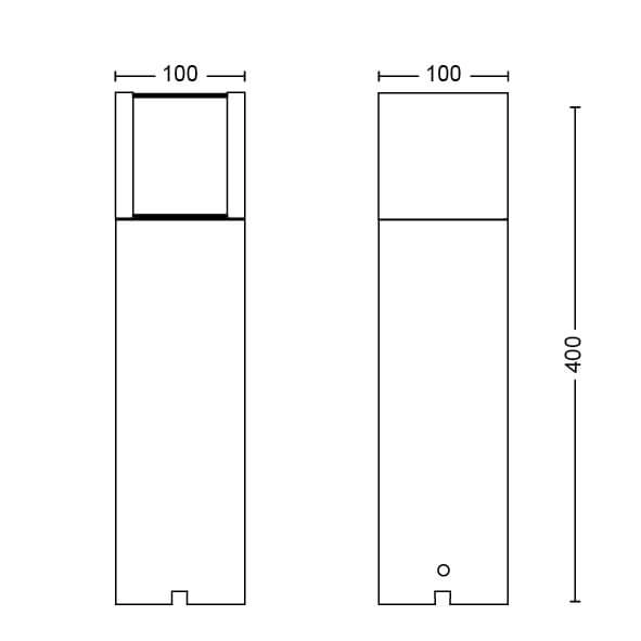 Laterne Arbour Anthrazit 40cm Philips 8719514477179