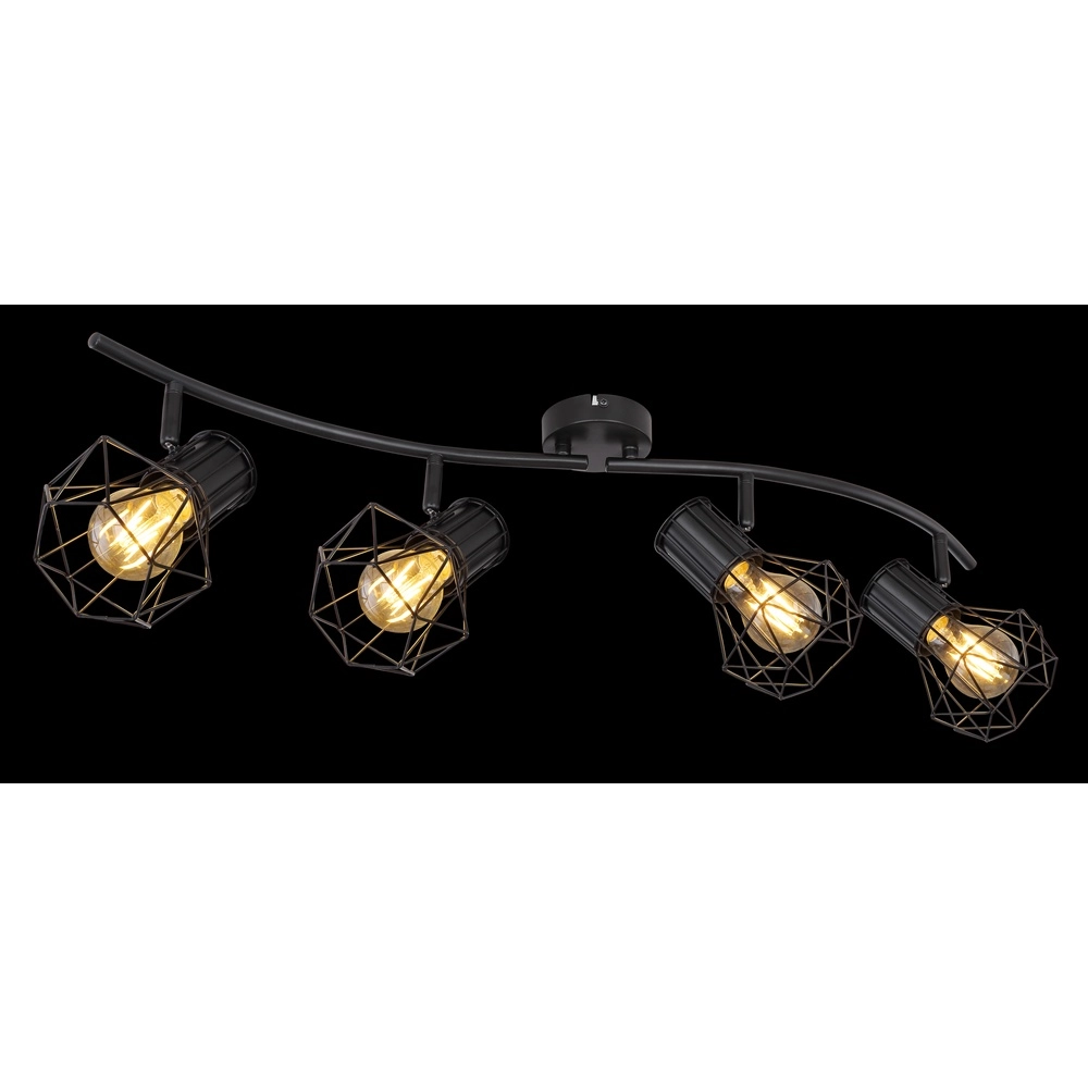 Deckenlampe Priska 4-Licht Schwarz Globo 9007371406173