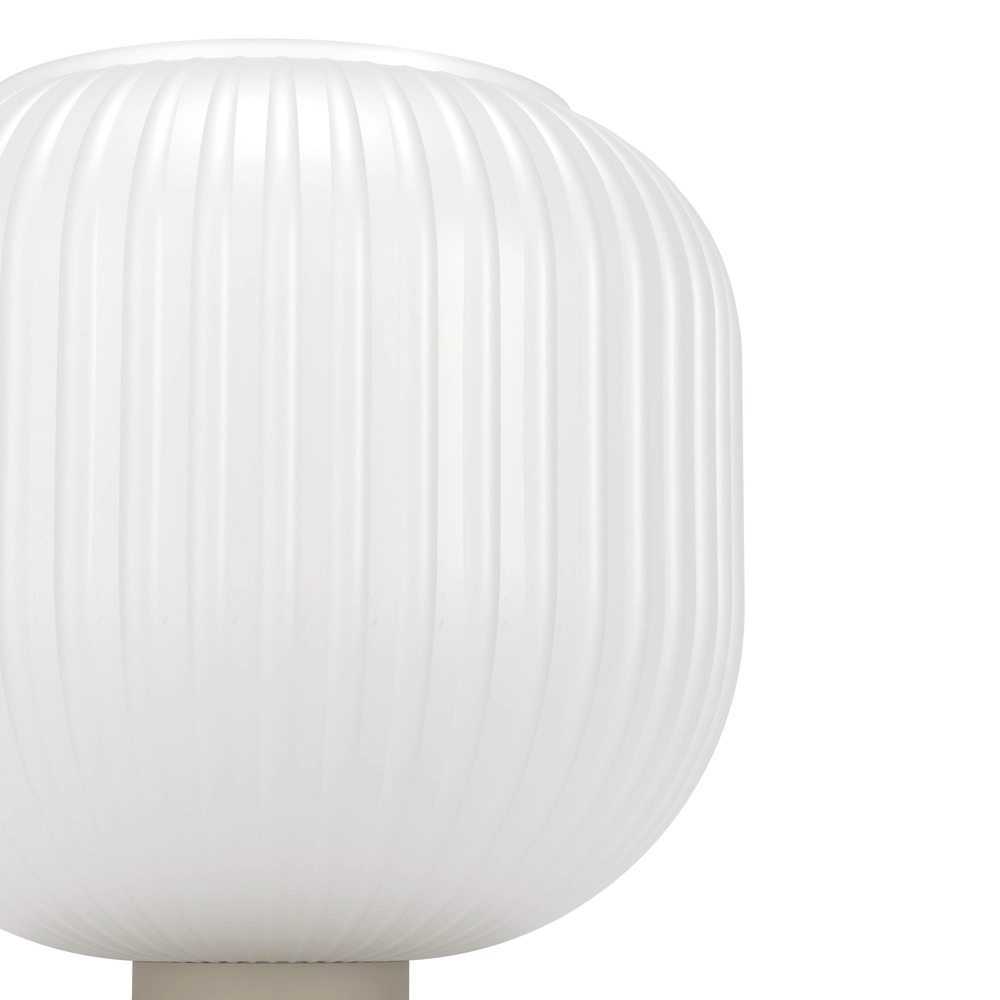 Design-Tischlampe Dasmina Sandbraun mit weißem Ø 20 cm