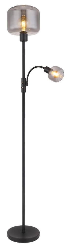 Schwarze Stehlampe Giuseppe Rauchglas