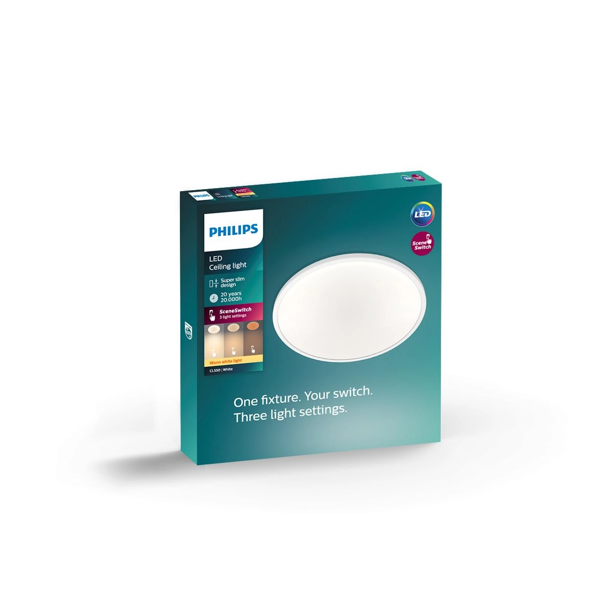 Deckenleuchte Super Slim 2700K weiß Philips 8718699680978