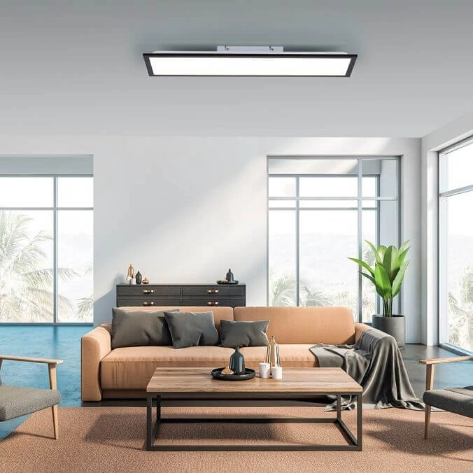 LED-Deckenleuchte Flat 80 x 25 cm schwarz Paul Neuhaus 4043689982089