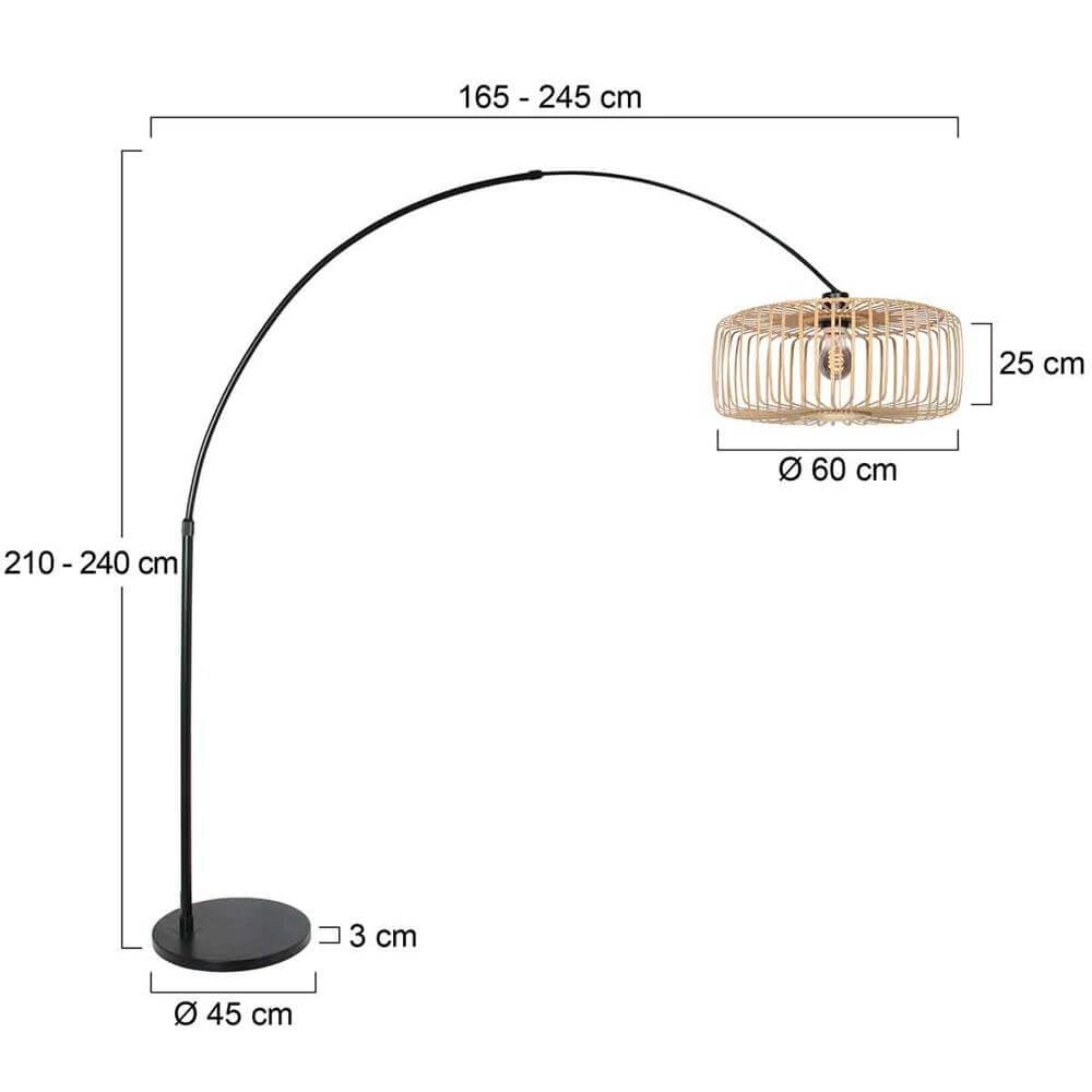 Schwarze Bogenlampe Sparkled Light Bambus Steinhauer 8712746176810