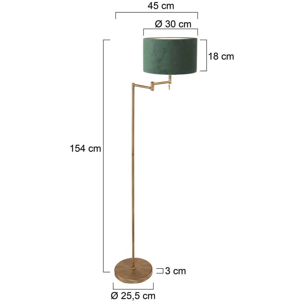 Stehlampe Bella Bronze mit grüner Kappe Steinhauer 8712746174465