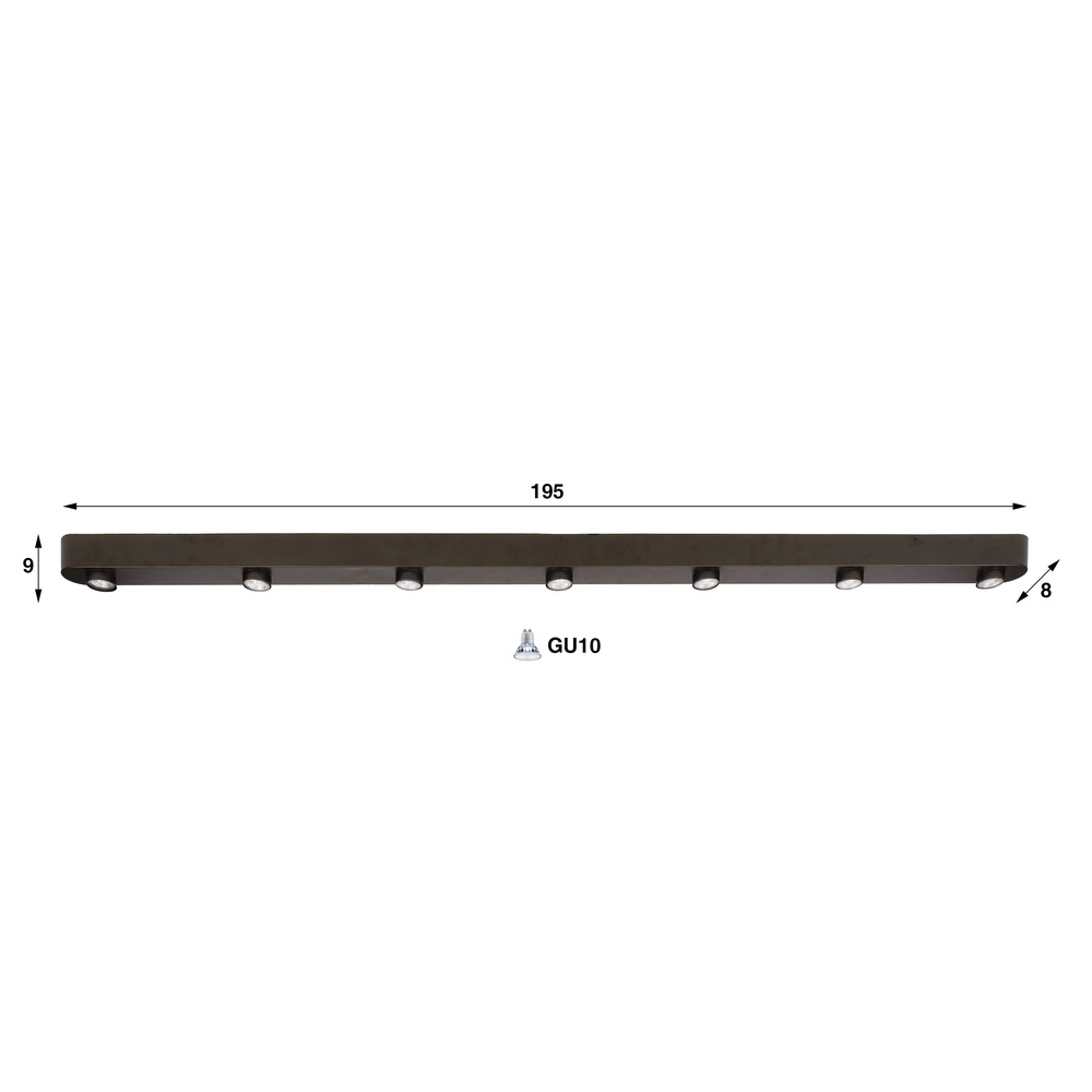 7-Licht aufbeirrter Spot Bar Sienabraun Lyora 8716803510951