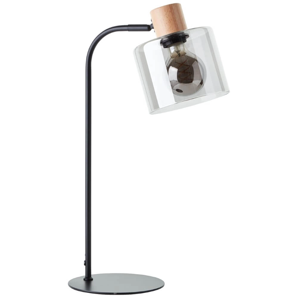 Tischlampe Weald schwarz mit Holz Brilliant 4004353419263