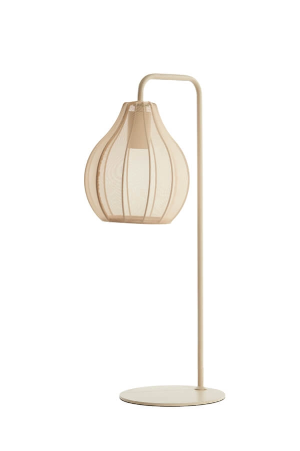 Cremefarbene Tischleuchte Elati Ø 20cm japandi Light & Living 8717807702694