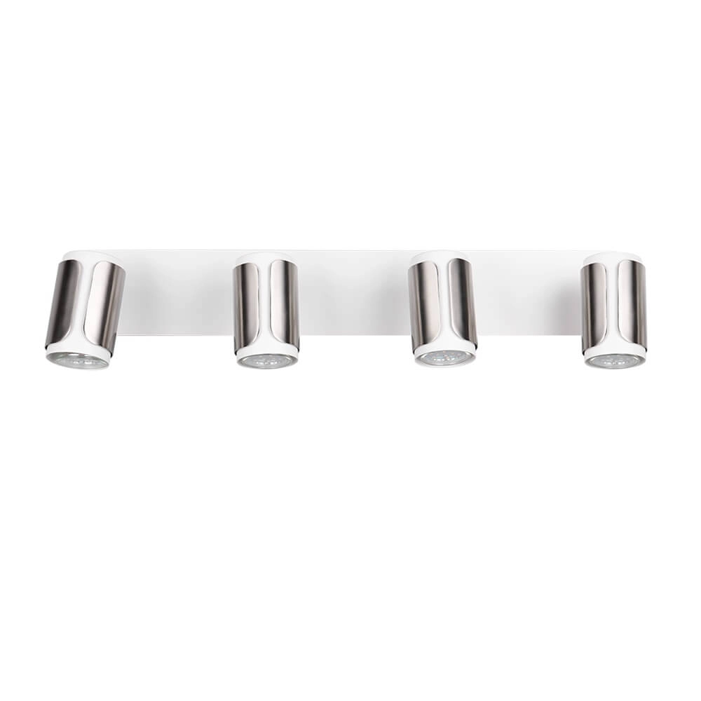 4-flammiger Aufbaustrahler Gillan Nickel mit Weiß Trio 4017807640496