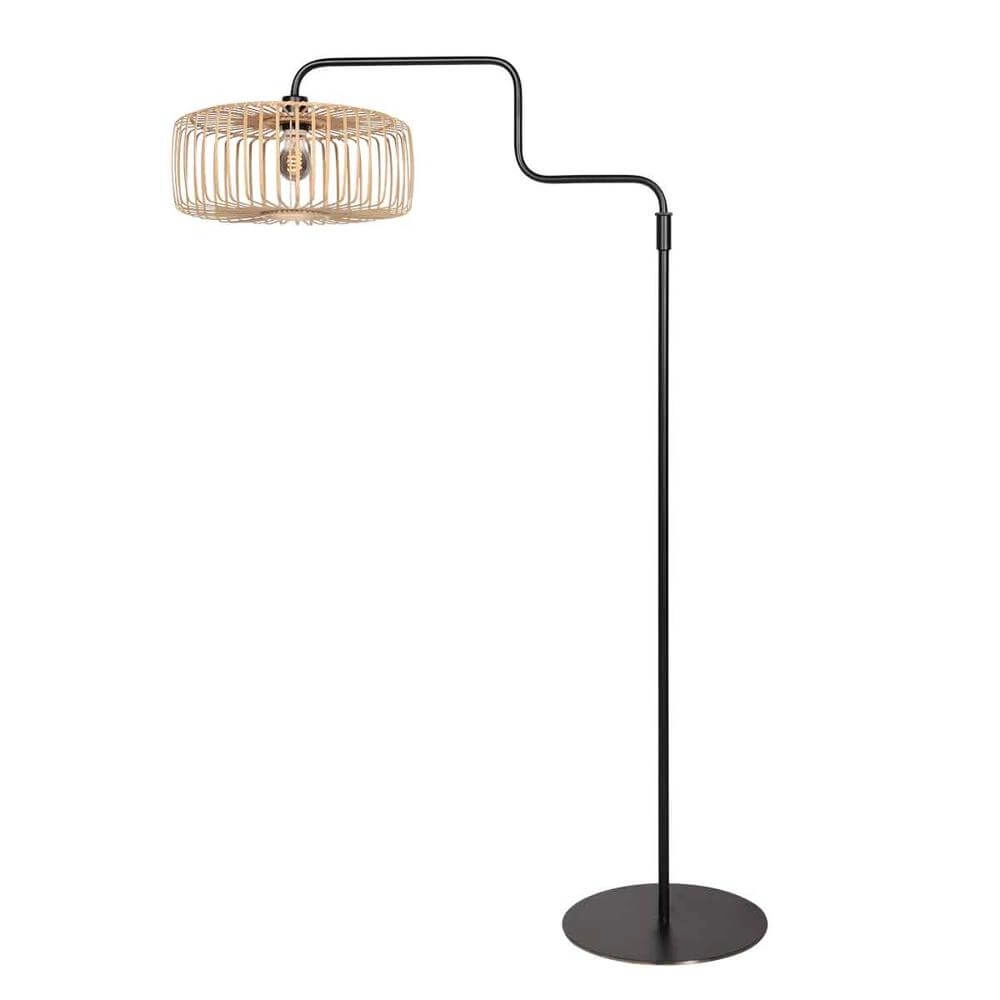 Stehlampe Bloeba schwarz mit Bambus Steinhauer 8712746176919